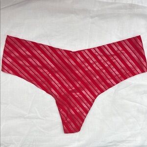 Victoria's Secret Red Striped No Show Thong